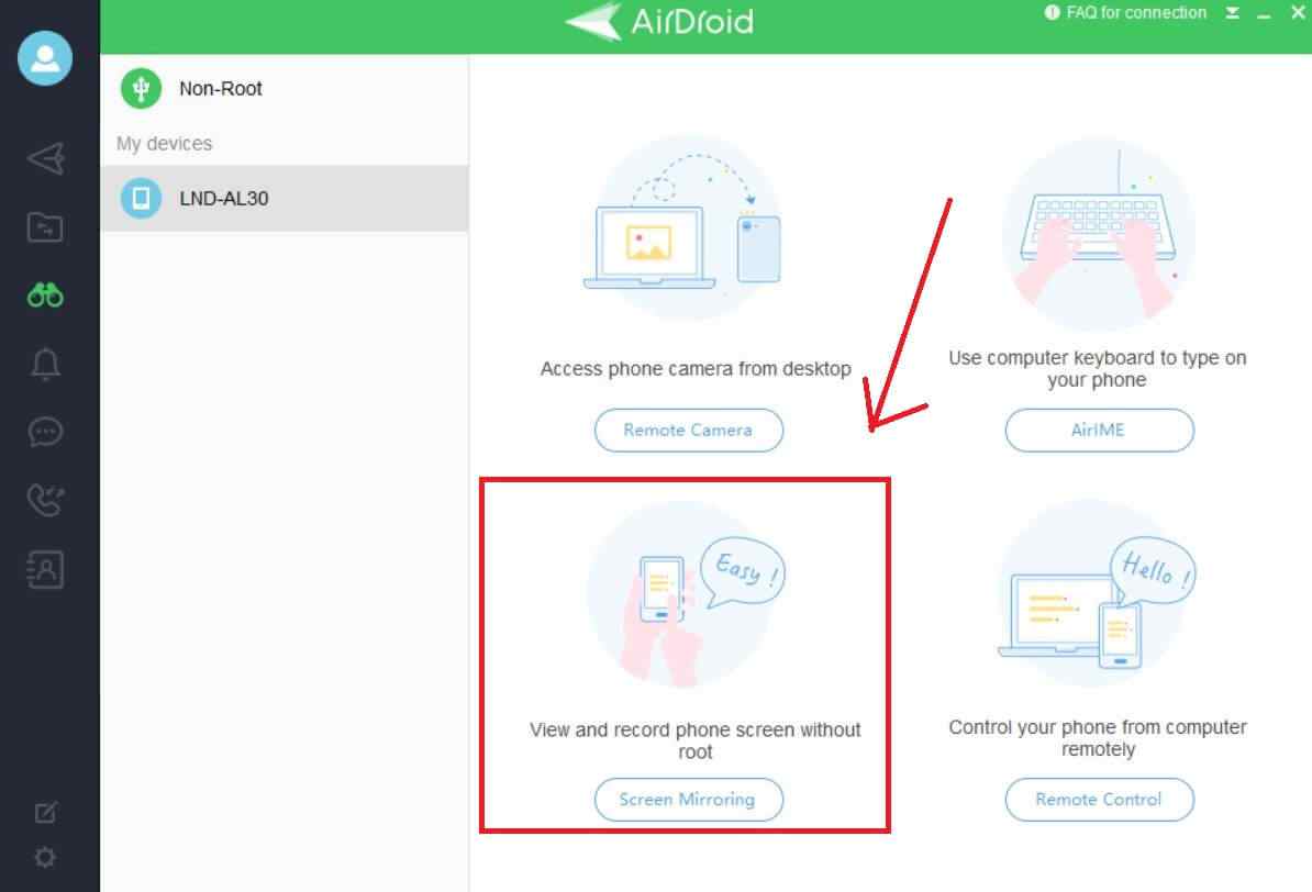 airdroid screen mirroring